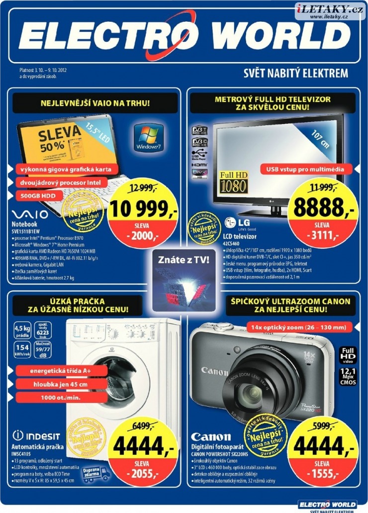 leták Electro World strana 1 leták Electro World strana 1