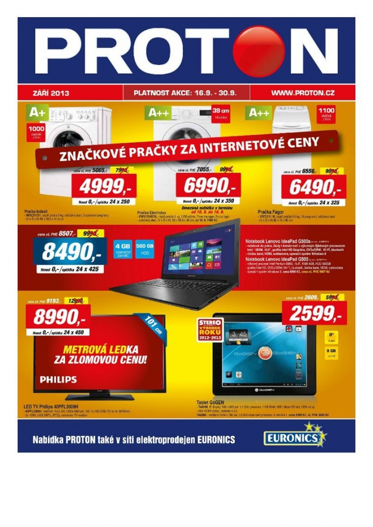 leták Proton Akční leták od 16.9.2013 strana 1 leták Proton Akční leták od 16.9.2013 strana 1