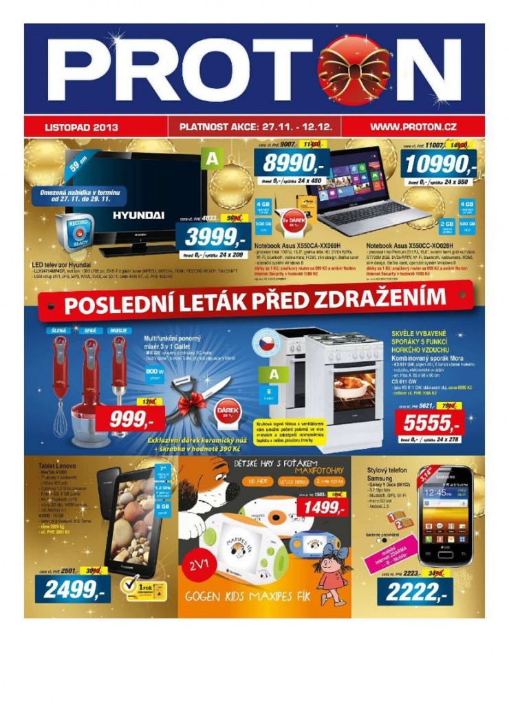 leták Proton Akční leták od 27.11.2013 strana 1 leták Proton Akční leták od 27.11.2013 strana 1