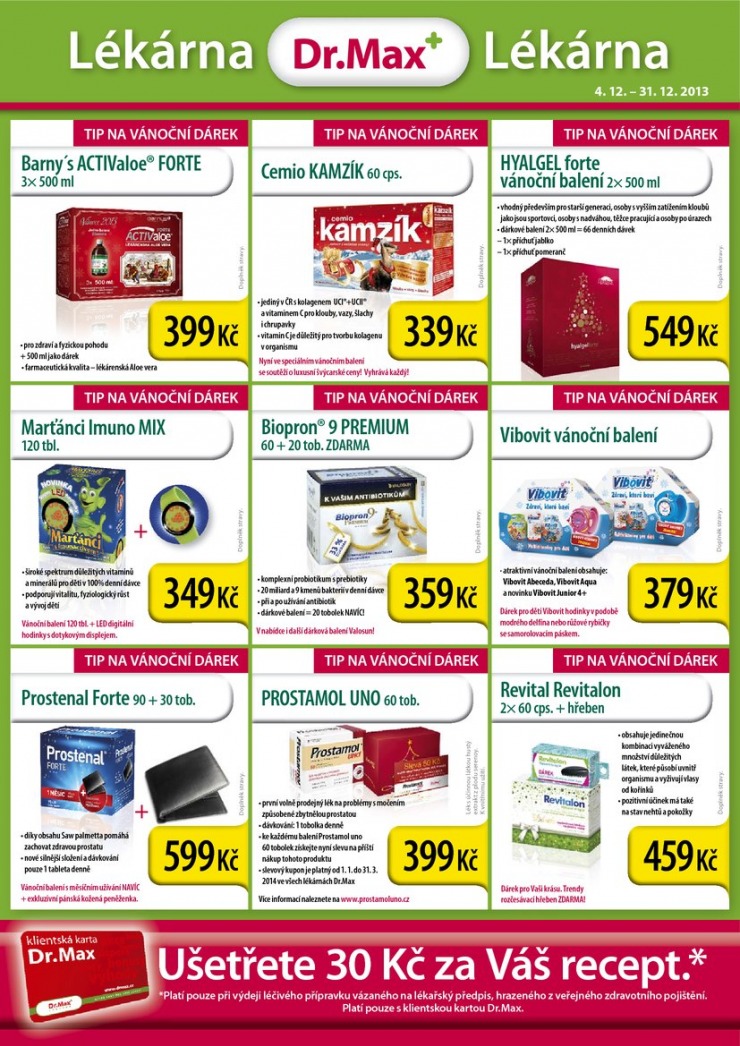 leták Dr. Max lékárna Aktuální leták od 4.12.2013 strana 1 leták Dr. Max lékárna Aktuální leták od 4.12.2013 strana 1
