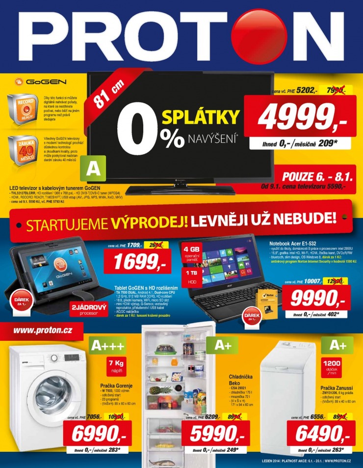 leták Proton Akční leták od 6.1.2014 strana 1 leták Proton Akční leták od 6.1.2014 strana 1