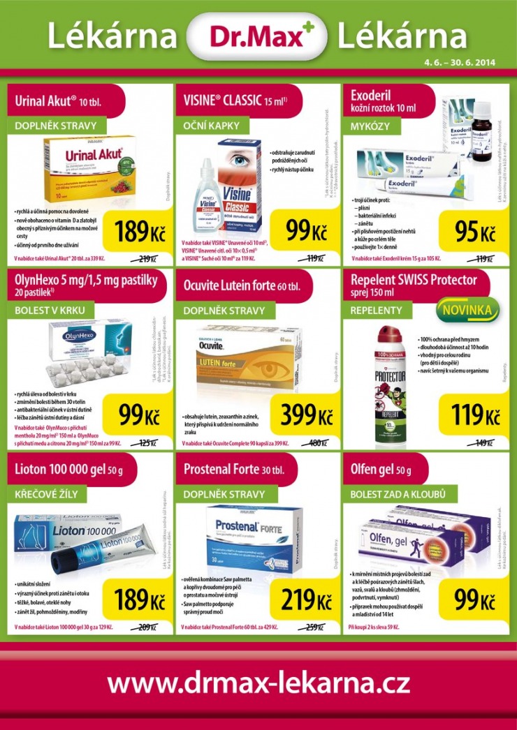 leták Dr. Max lékárna Aktuální leták od 4.6.2014 strana 1 leták Dr. Max lékárna Aktuální leták od 4.6.2014 strana 1