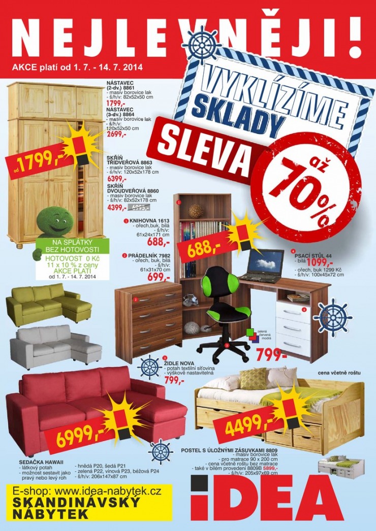 leták Idea nábytek Akční leták od 1.7.2014 strana 1 leták Idea nábytek Akční leták od 1.7.2014 strana 1