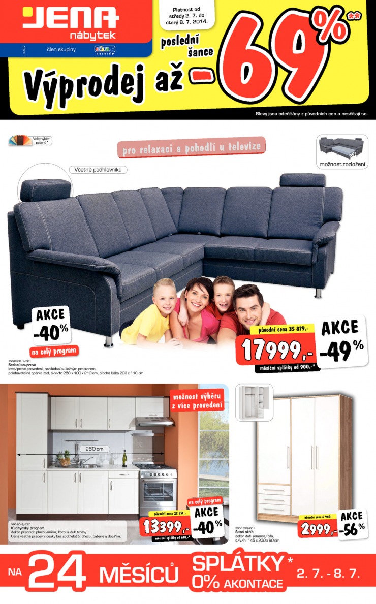 leták Jena nábytek Aktuální leták od 2.7.2014 strana 1 leták Jena nábytek Aktuální leták od 2.7.2014 strana 1