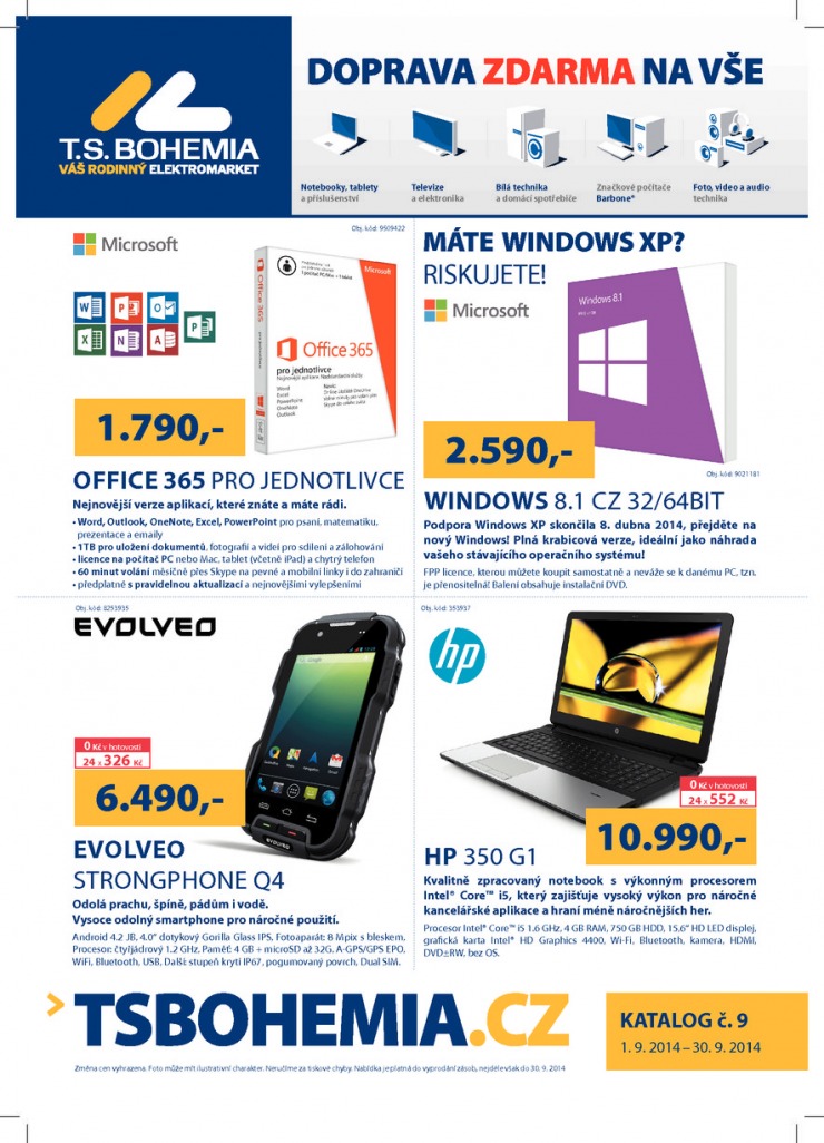 leták T.S. Bohemia Virtuální katalog od 1.9.2014 strana 1 leták T.S. Bohemia Virtuální katalog od 1.9.2014 strana 1