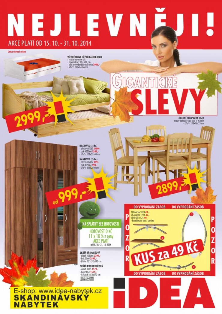 leták Idea nábytek Akční leták od 15.10.2014 strana 1 leták Idea nábytek Akční leták od 15.10.2014 strana 1