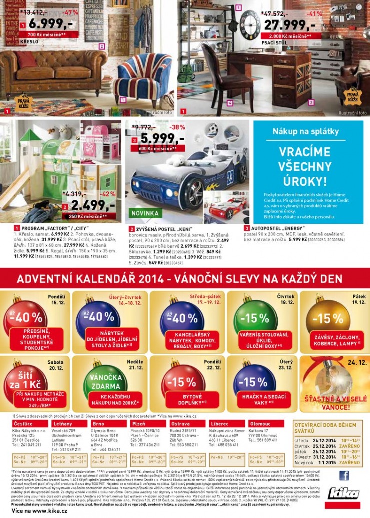 leták Kika Olomouc od 15.12.2014 strana 1 leták Kika Olomouc od 15.12.2014 strana 1