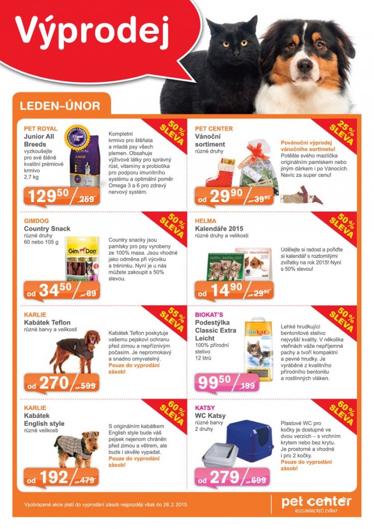leták Pet Center Akční leták od 1.1.2015 strana 1 leták Pet Center Akční leták od 1.1.2015 strana 1