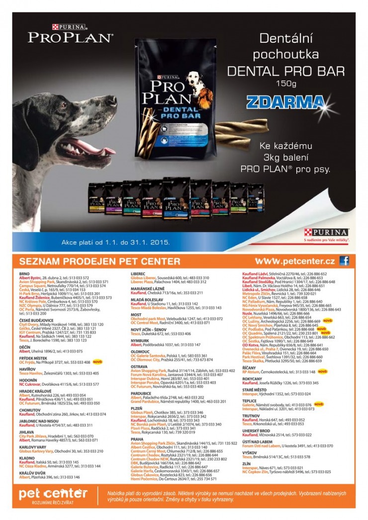leták Pet Center Akční leták od 1.1.2015 strana 1 leták Pet Center Akční leták od 1.1.2015 strana 1