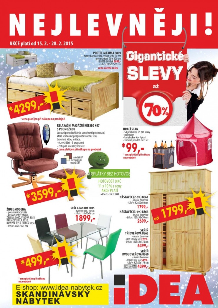 leták Idea nábytek Akční leták od 15.2.2015 strana 1 leták Idea nábytek Akční leták od 15.2.2015 strana 1