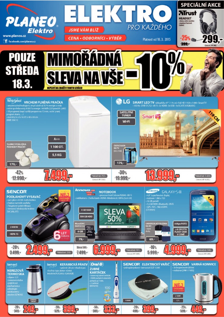 leták Planeo Elektro Akční leták od 18.3.2015 strana 1 leták Planeo Elektro Akční leták od 18.3.2015 strana 1