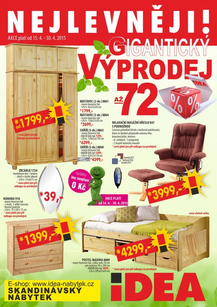 leták Idea nábytek Akční leták od 15.4.2015 strana 1 leták Idea nábytek Akční leták od 15.4.2015 strana 1