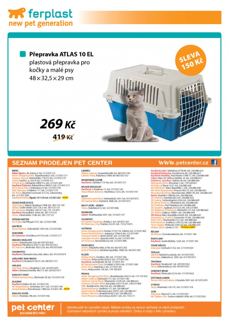 leták Pet Center Akční leták od 1.5.2015 strana 1 leták Pet Center Akční leták od 1.5.2015 strana 1
