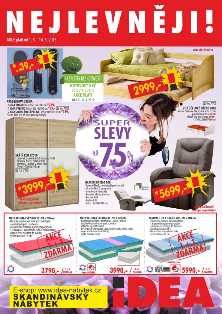 leták Idea nábytek Akční leták od 1.5.2015 strana 1 leták Idea nábytek Akční leták od 1.5.2015 strana 1