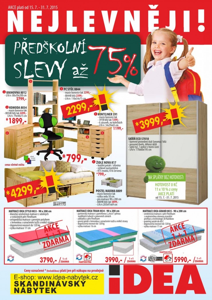 leták Idea nábytek Akční leták od 15.7.2015 strana 1 leták Idea nábytek Akční leták od 15.7.2015 strana 1