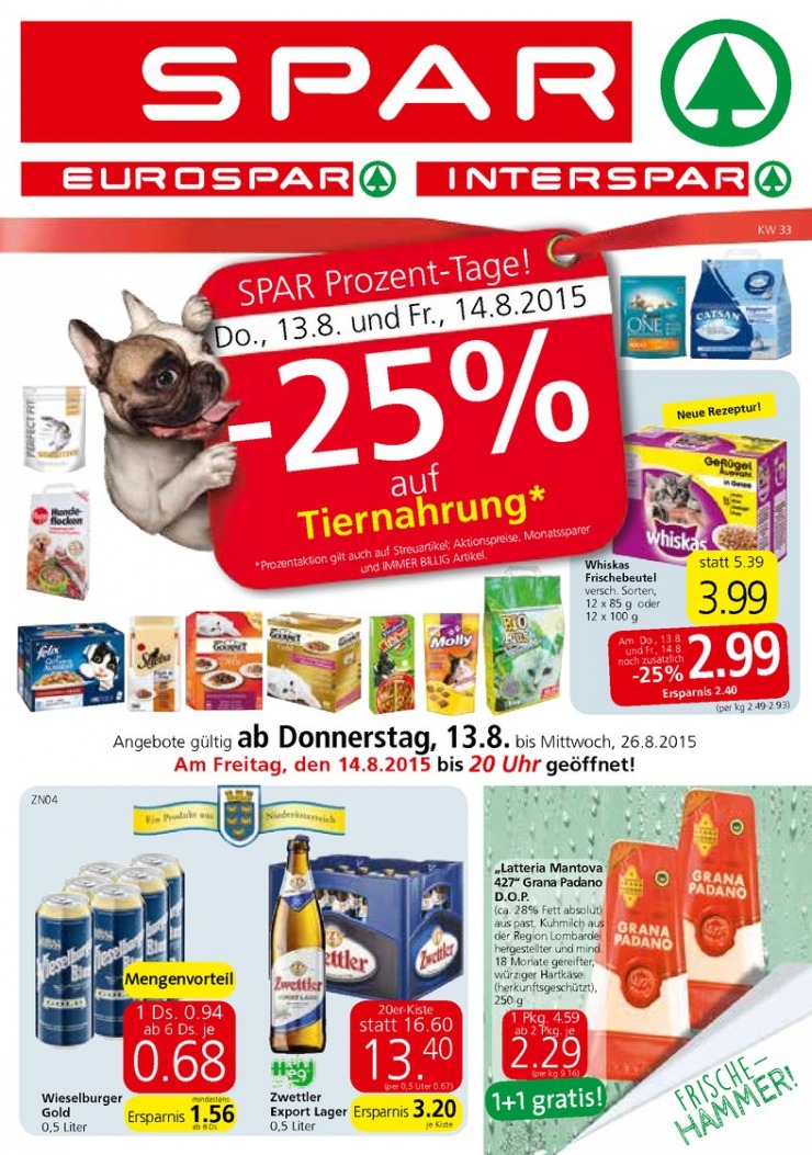 leták Rakousko Spar.at od 13.08.2015 strana 1 leták Rakousko Spar.at od 13.08.2015 strana 1